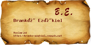 Brankó Ezékiel névjegykártya